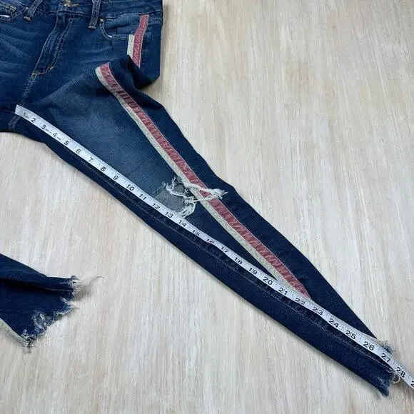 Joe's Jeans Honey High Rise Curvy Skinny Ankle Side Stripe Raina Distressed 29 - Picture 7 of 15